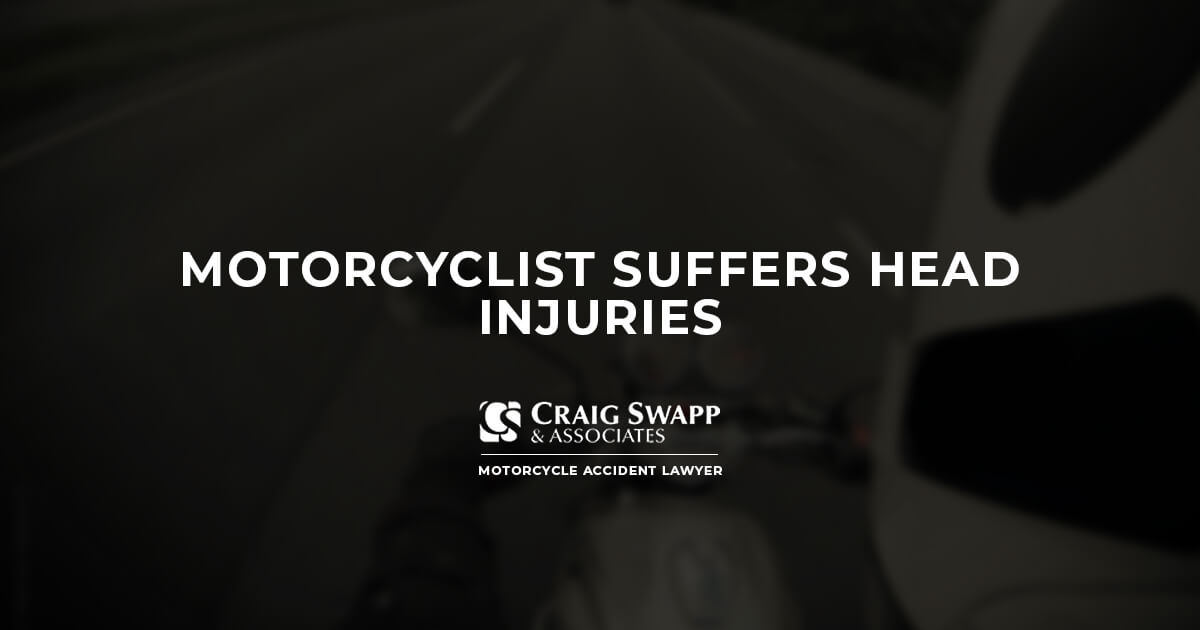 Motorcyclist Suffers Head Injuries