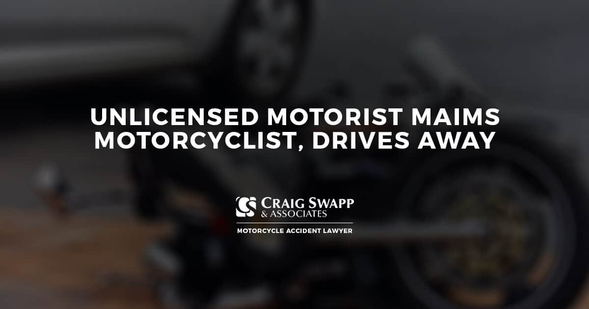 Unlicensed Motorist Maims Motorcyclist, Drives Away
